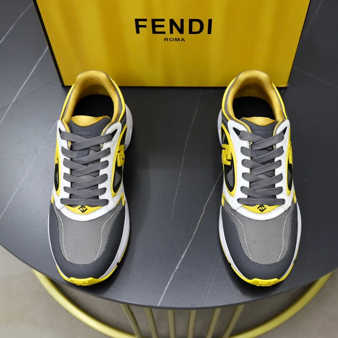 FENDI men's shoes 💰760💰 - High-end quality original items 🔍🔍🔍 casual sports shoes - Upper: 🔝 Napa calfskin, silk calfskin, brand canvas cloth, shoe body sewn with brand plastic totem - Lining: brand canvas - Outsole: ultra-light TPU foam rubber; two-color molded outsole -Ultra-high quality control and fine workmanship: outstanding (high-end, extravagance, grade) -Size: 39-44 (38, 45, can be customized)